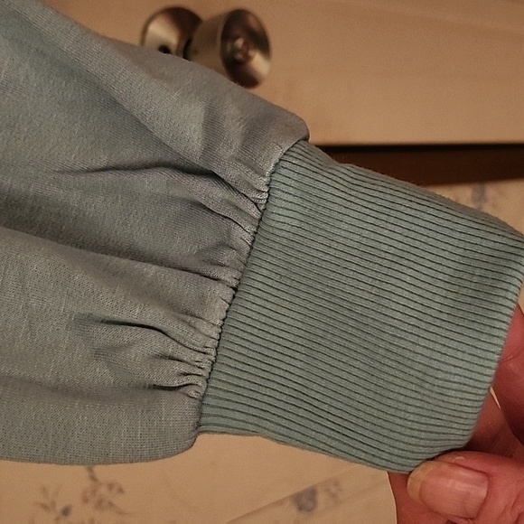 Three Dots Light Blue Quarter-Zip Pullover - Picture 5 of 9